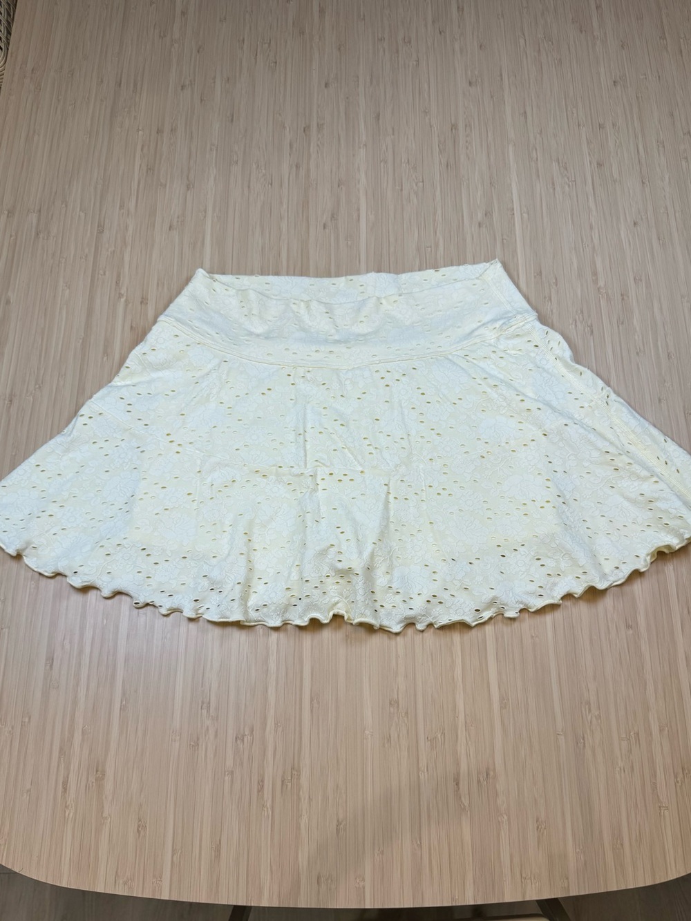 OFFLINE by aerie Real Me Pale Yellow Eyelet Skort